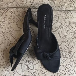 Black satin dress kittens